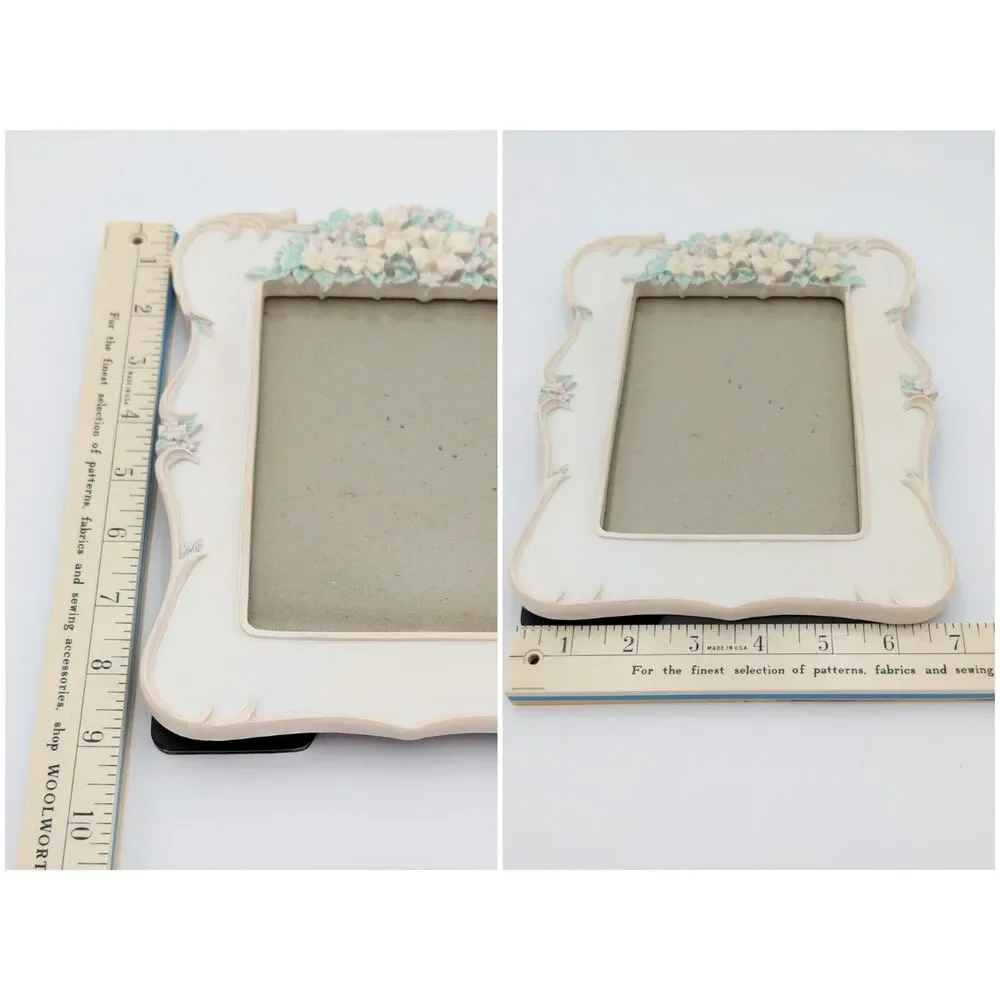 Vintage 4x6 Photo Picture Frame 3D Pastel Floral Ornate Shabby Chic Cottage